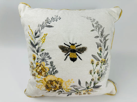 Embroidered Bee Pillow