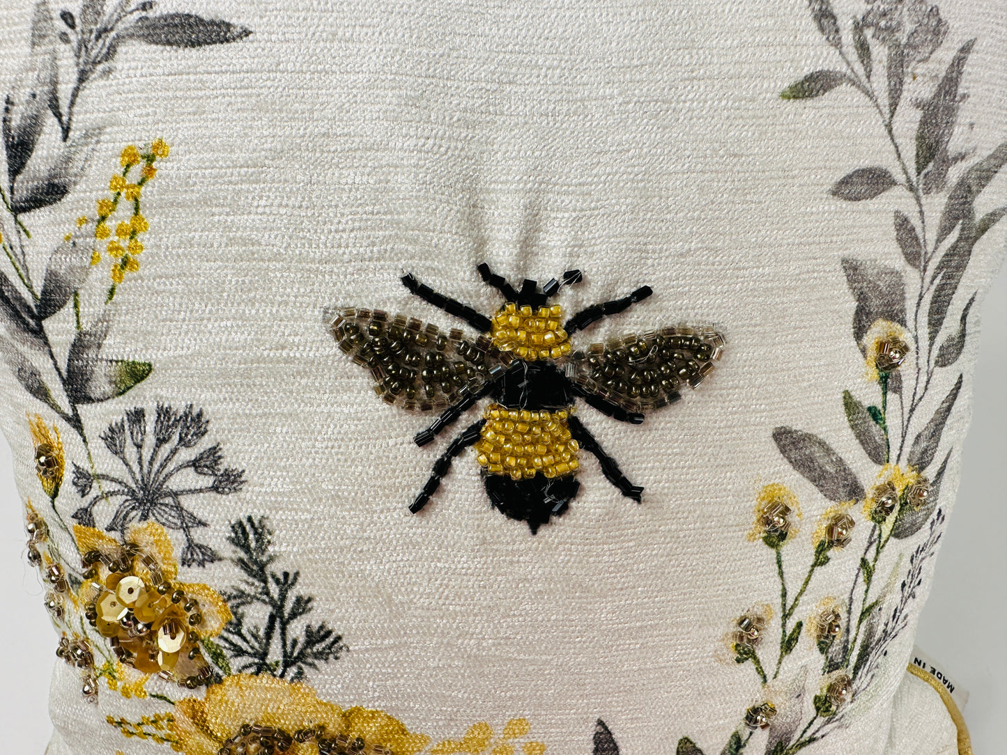 Embroidered Bee Pillow