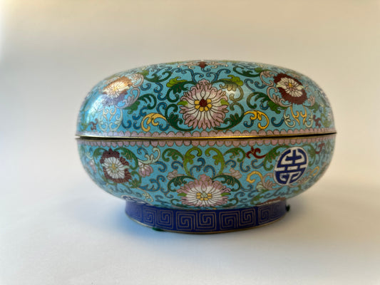 Large Blue Cloisonne Box