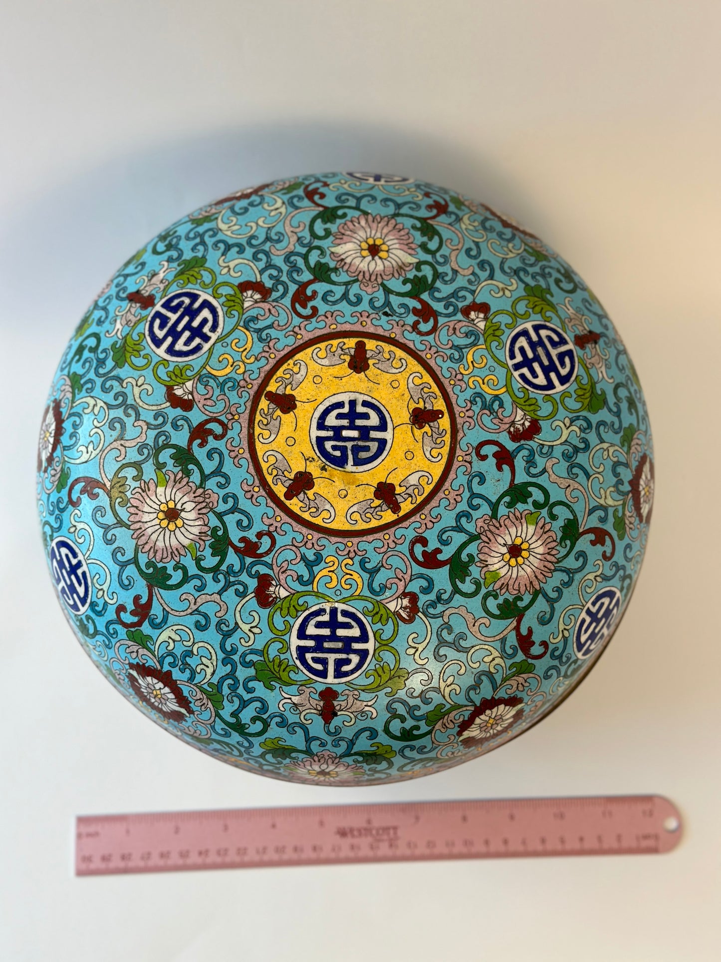 Large Blue Cloisonne Box