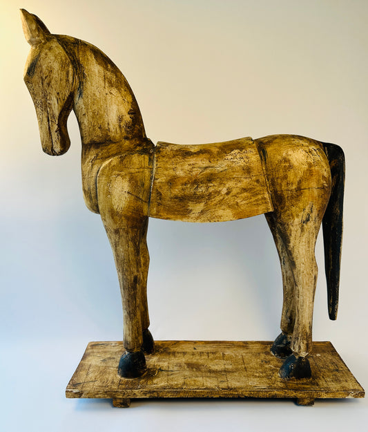 Wood Horse Sculpture