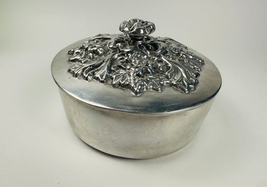 Pewter Floral Trinket Dish