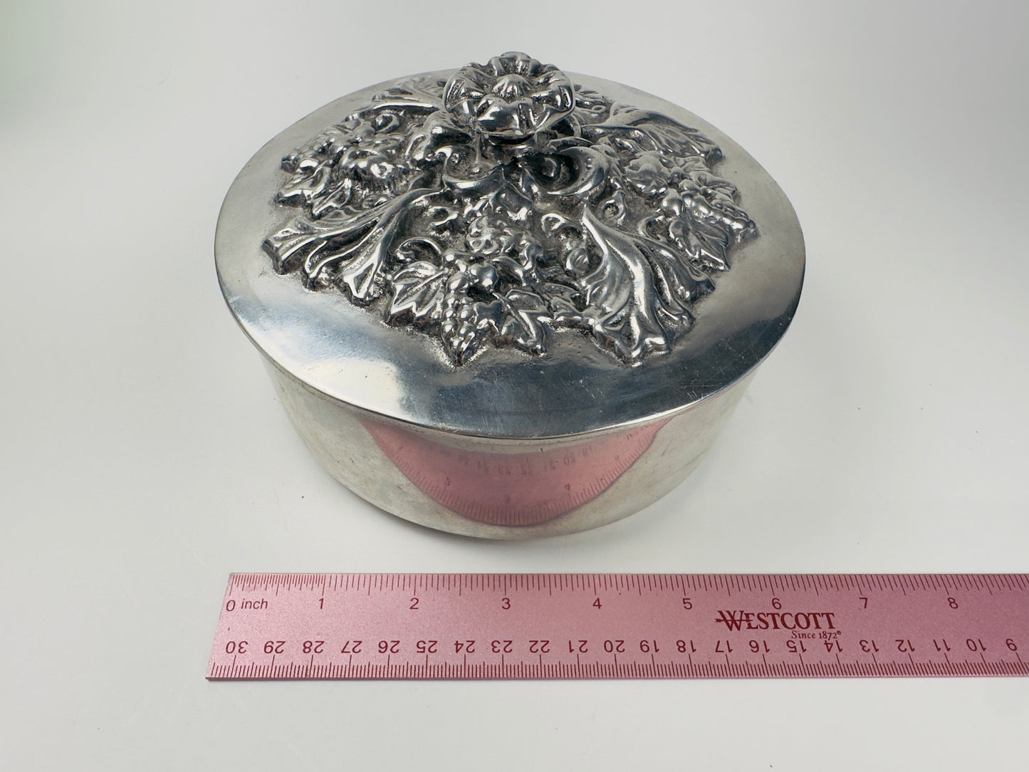 Pewter Floral Trinket Dish