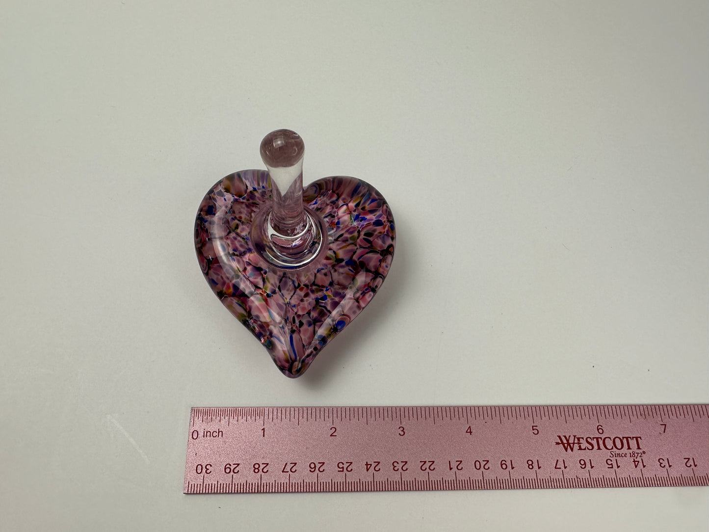 Glass Floral Heart Ring Holder