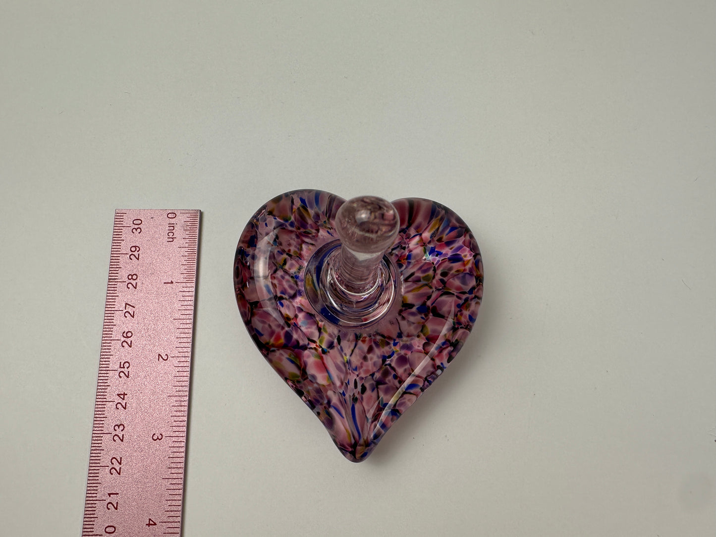 Glass Floral Heart Ring Holder