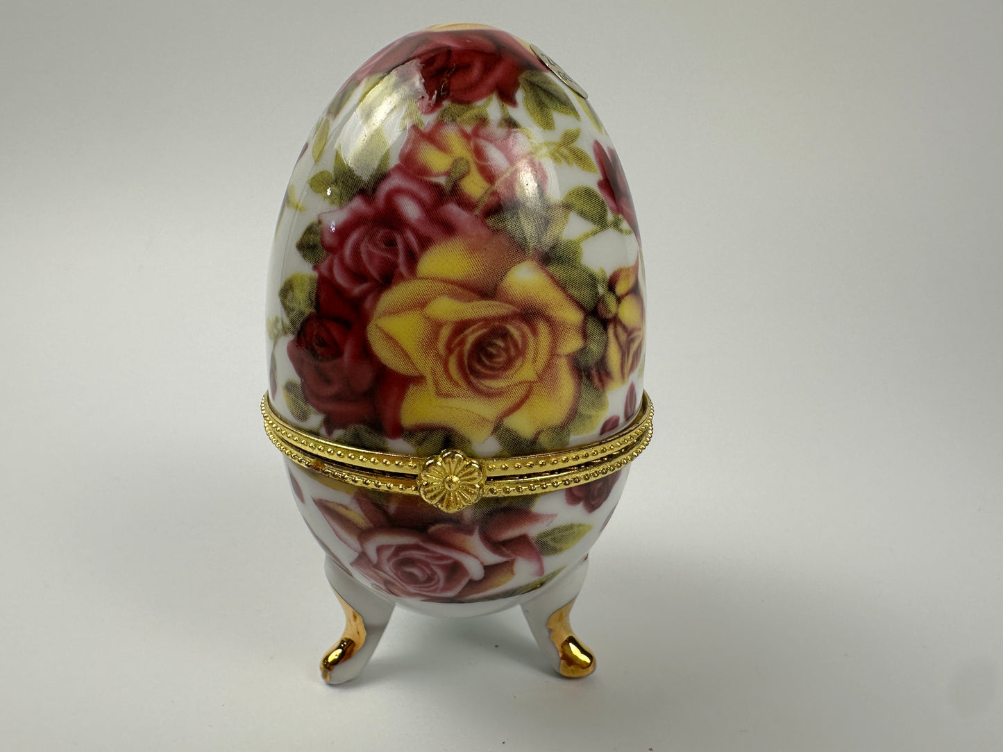 Rose Egg Shaped Ring & Trinket Holder