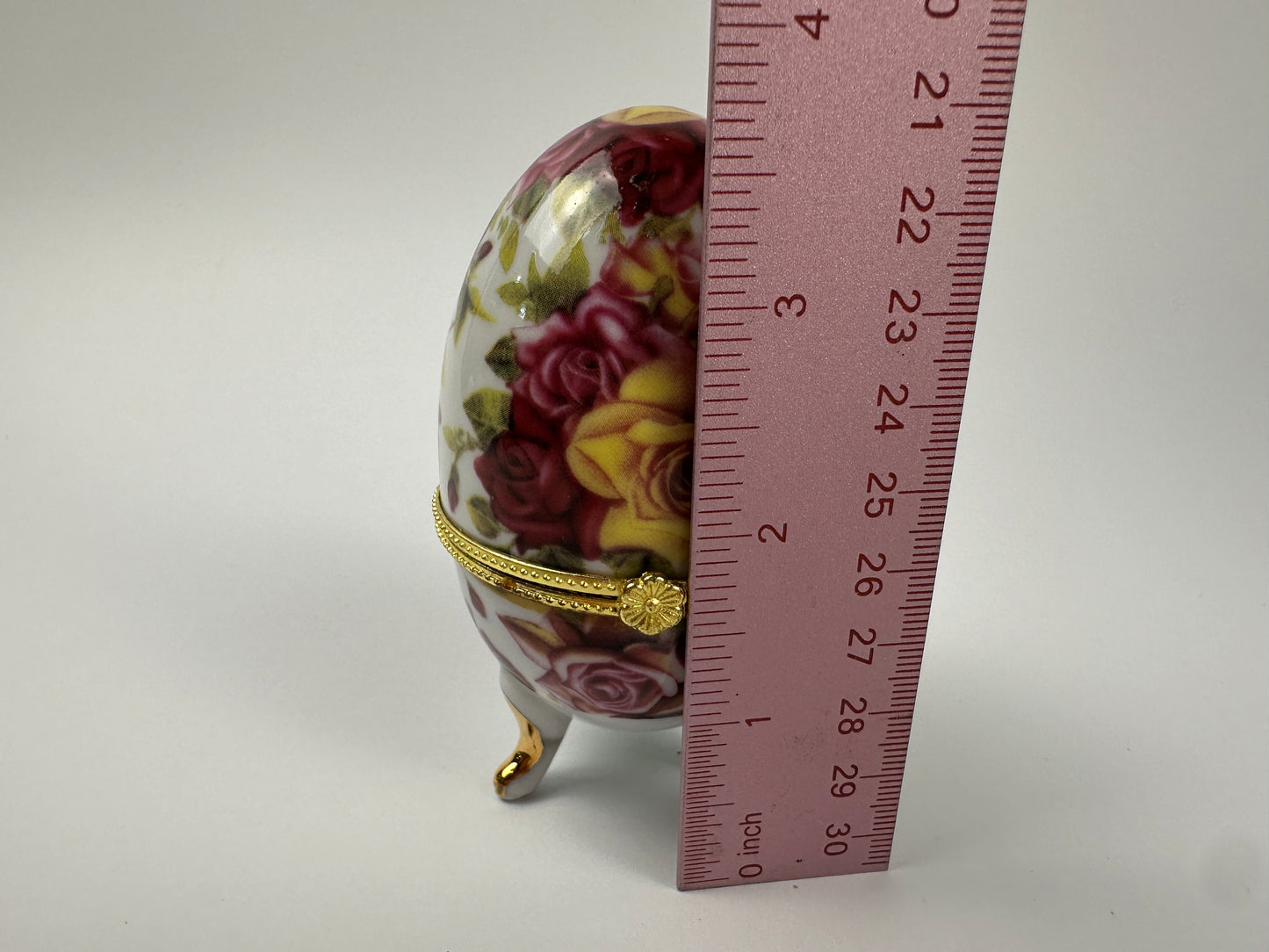 Rose Egg Shaped Ring & Trinket Holder