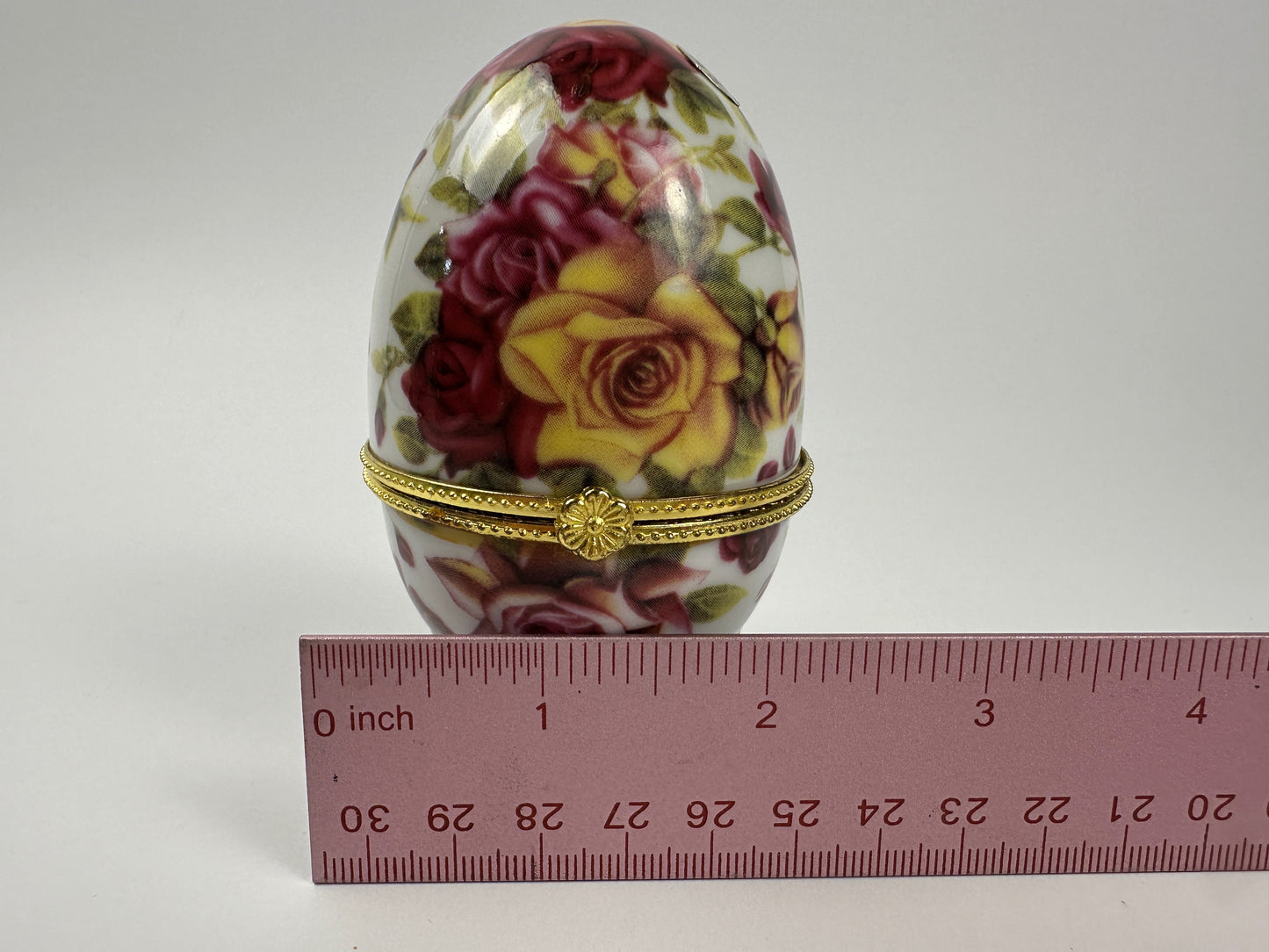 Rose Egg Shaped Ring & Trinket Holder