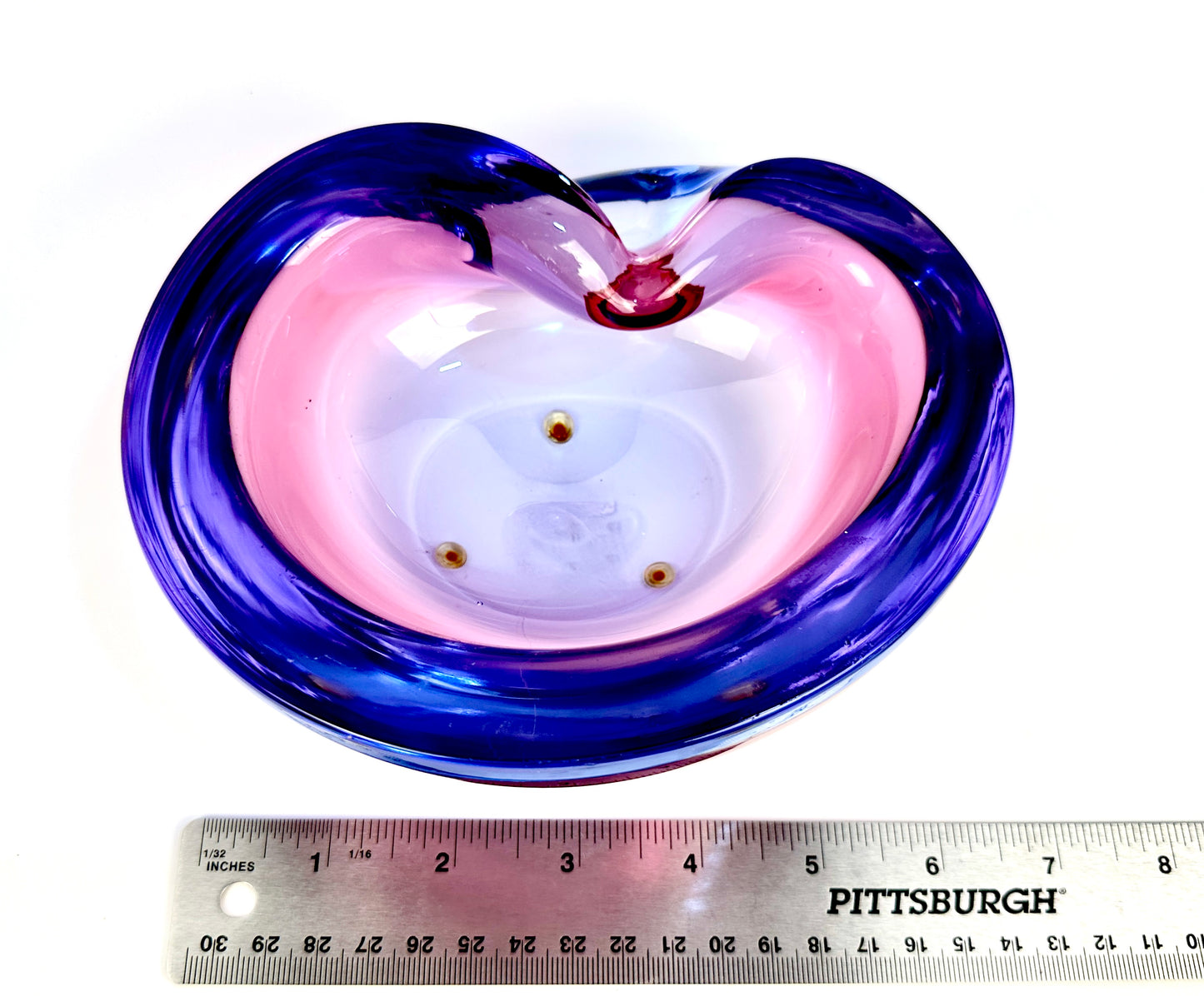 Blue/Pink/Purple Glass Decorative Bowl