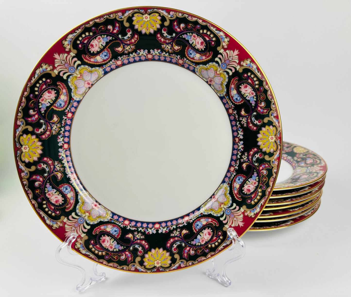 Muirfield Royal Paisley Dinner Plates Set of Eight