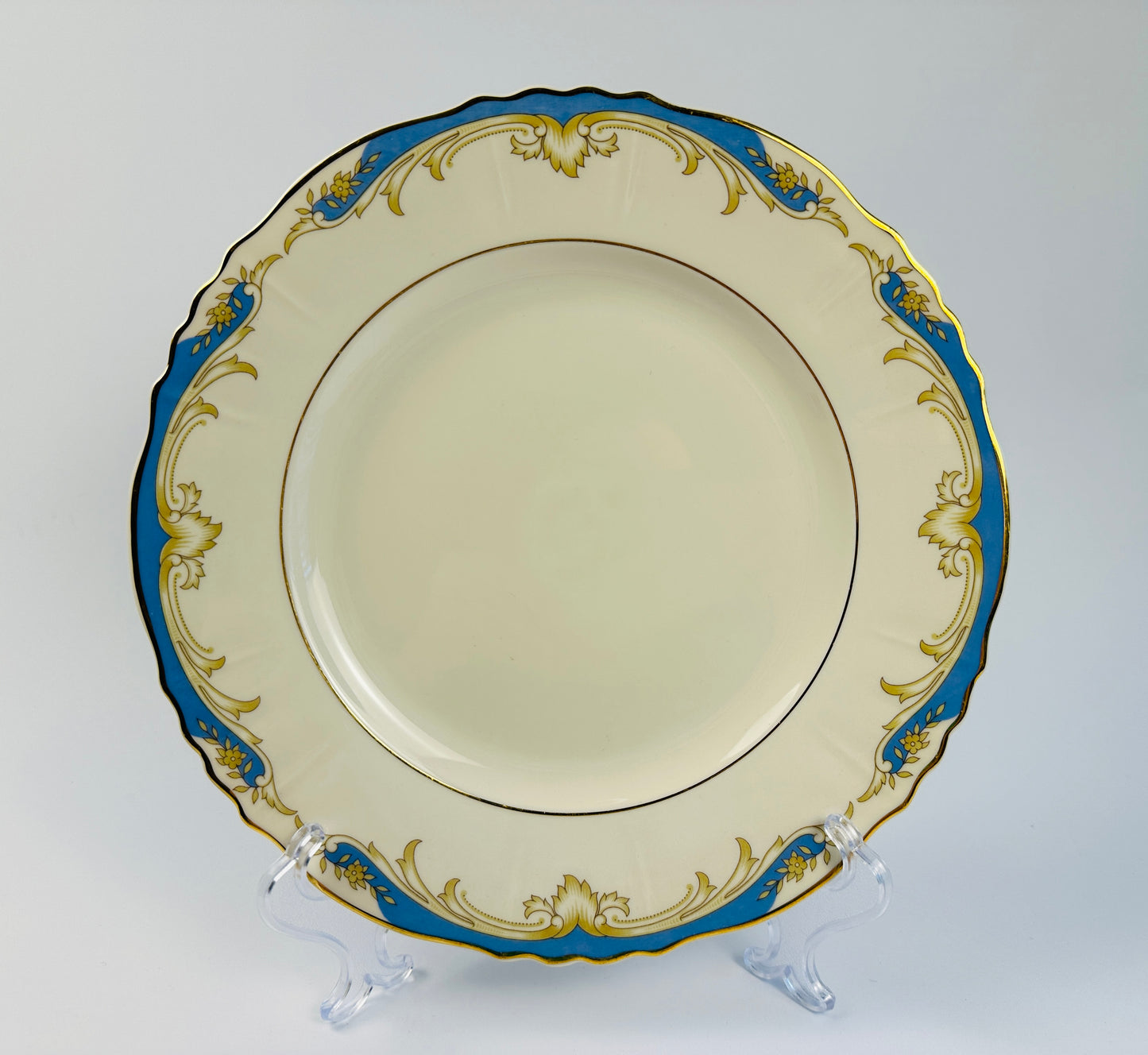 Syracuse China Blue Federal Dinner Plates Set of Twelve