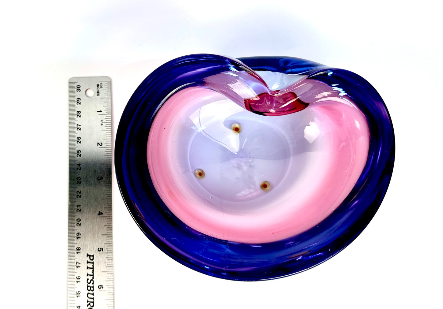 Blue/Pink/Purple Glass Decorative Bowl