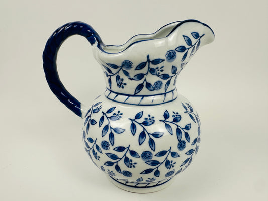 Blue & White Vine Pattern Pitcher