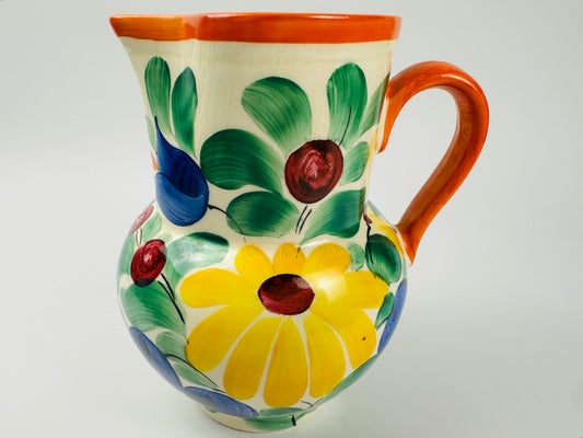 Czech Floral Handpainted Pitcher