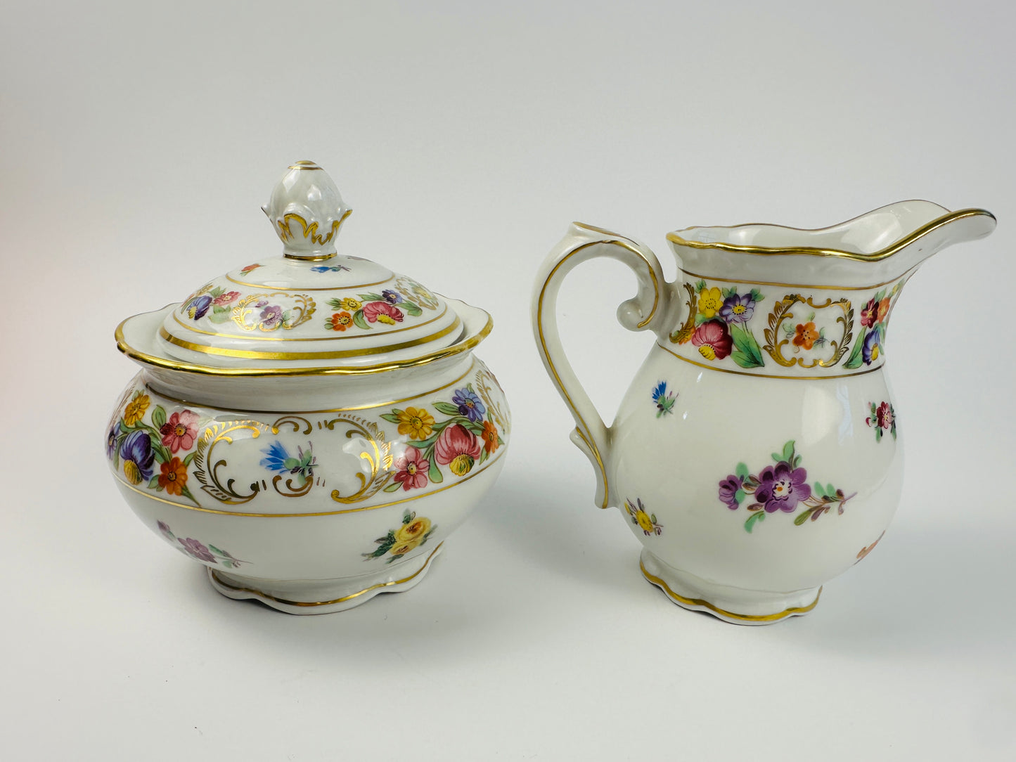 Germany Empress Floral Sugar Bowl & Creamer Set