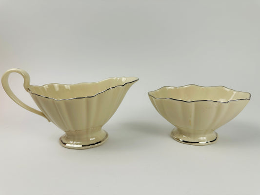 Lenox Gold Trim Sugar Bowl & Creamer Set