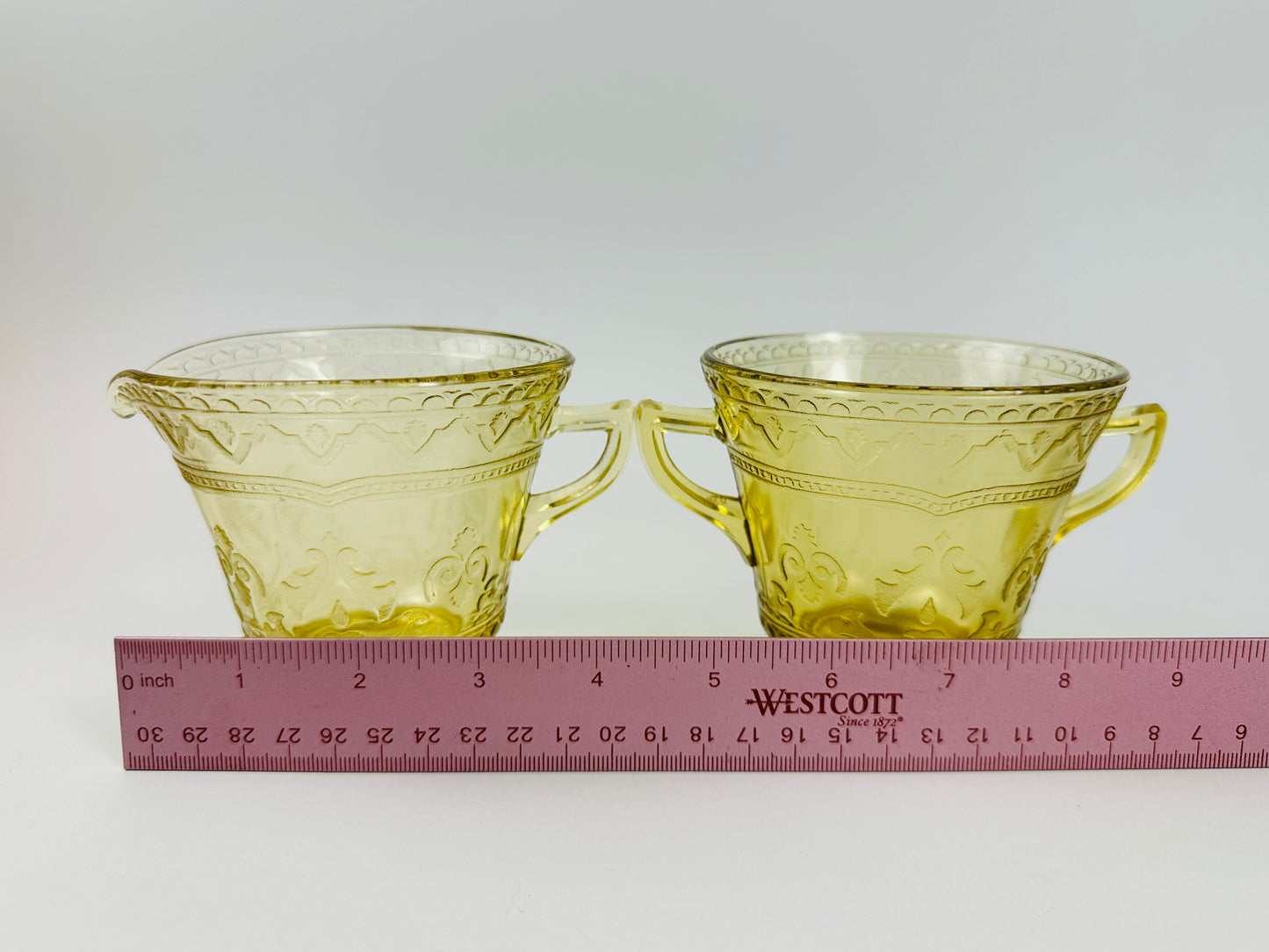 Yellow Sugar Bowl & Creamer Set