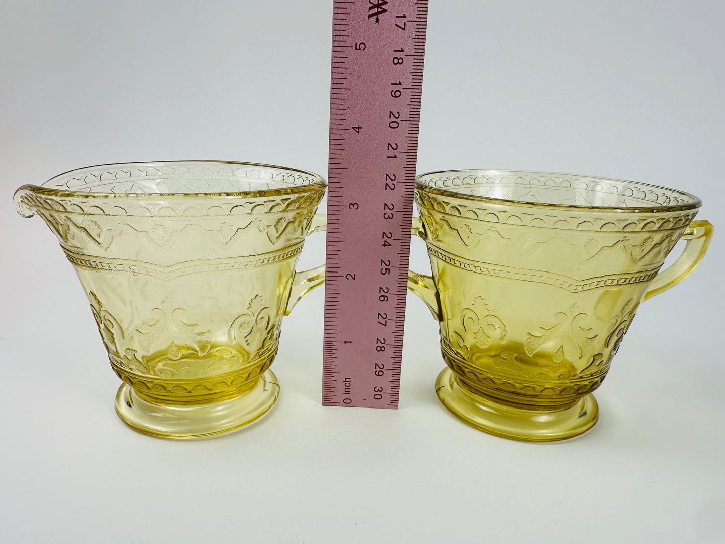 Yellow Sugar Bowl & Creamer Set