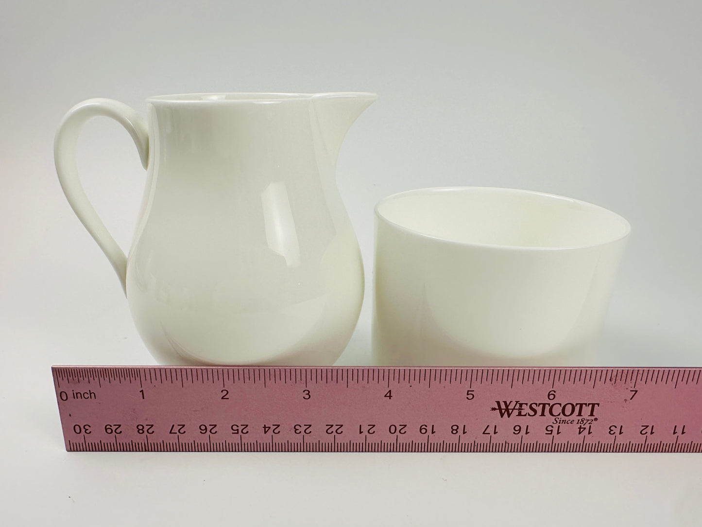 Wedgwood White Simple Sugar Bowl & Creamer Set