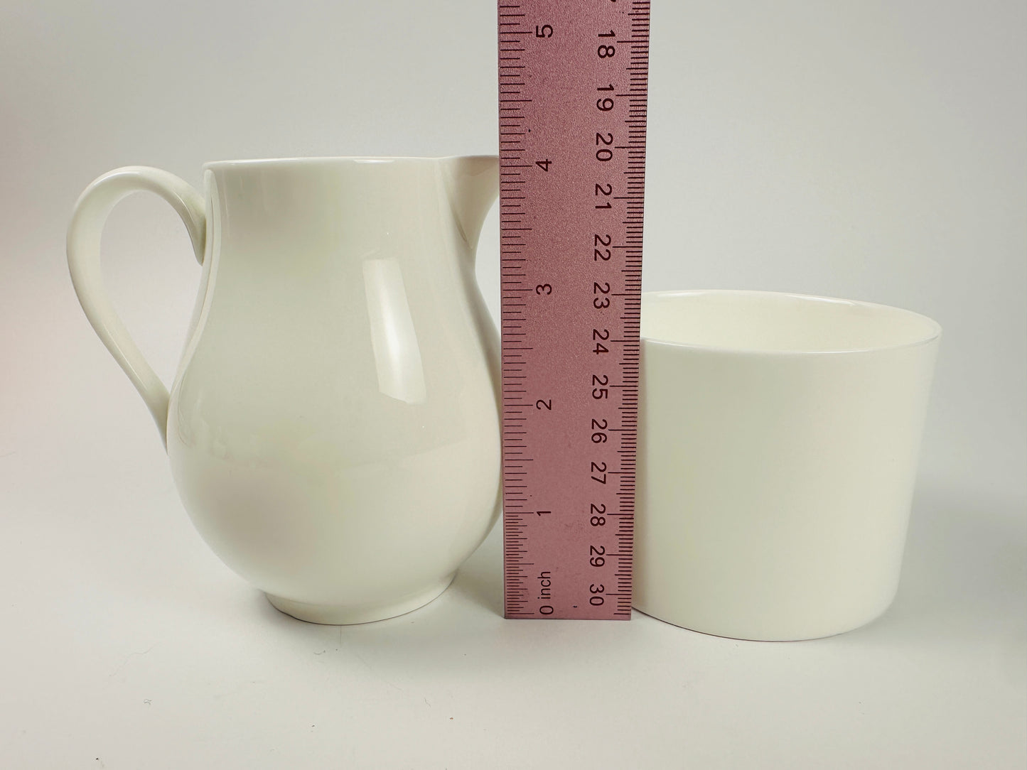 Wedgwood White Simple Sugar Bowl & Creamer Set