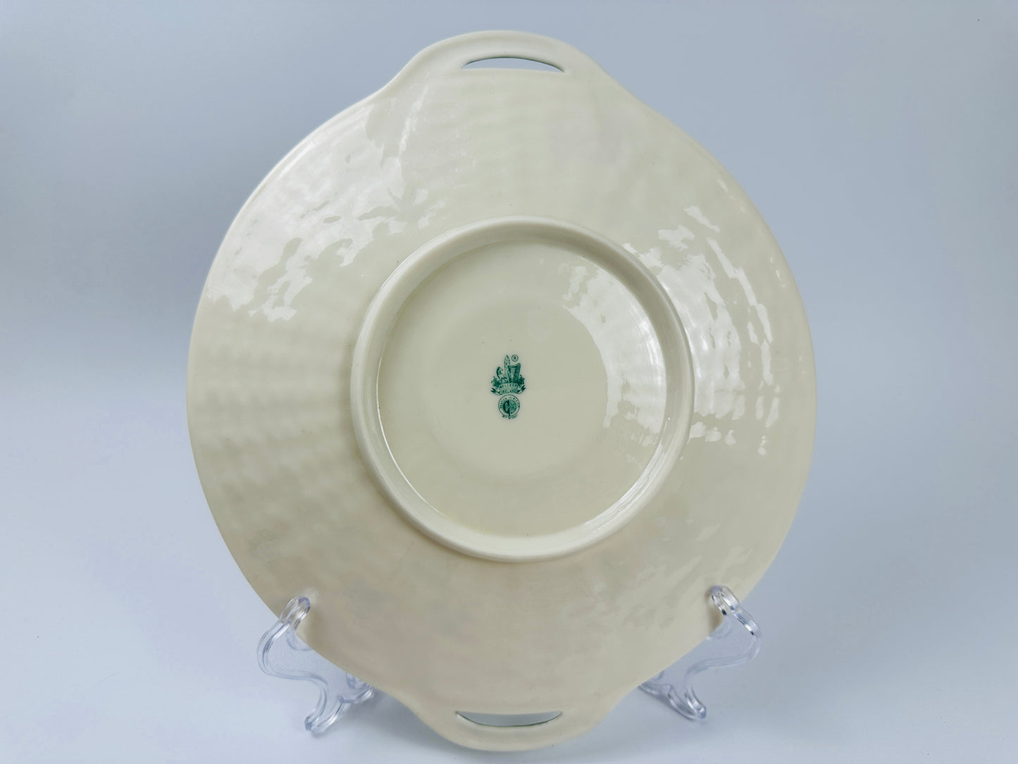 Belleek Basketweave Clover Plate