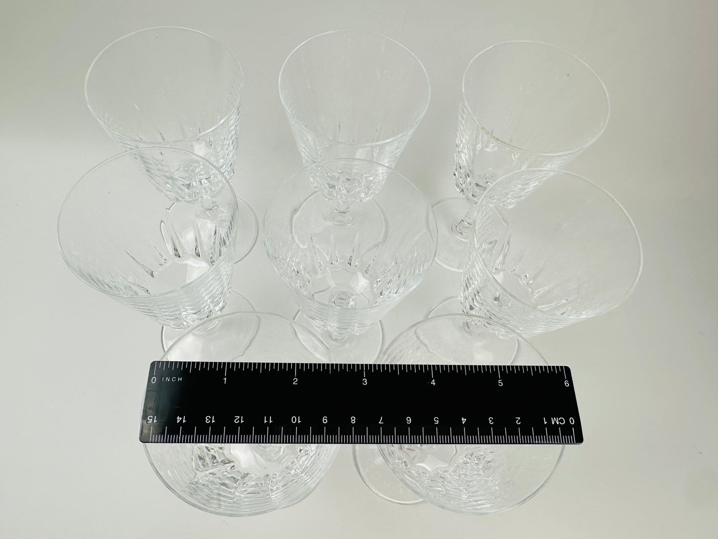 Flared Fluted Stem Wine Glasses Set of Eight