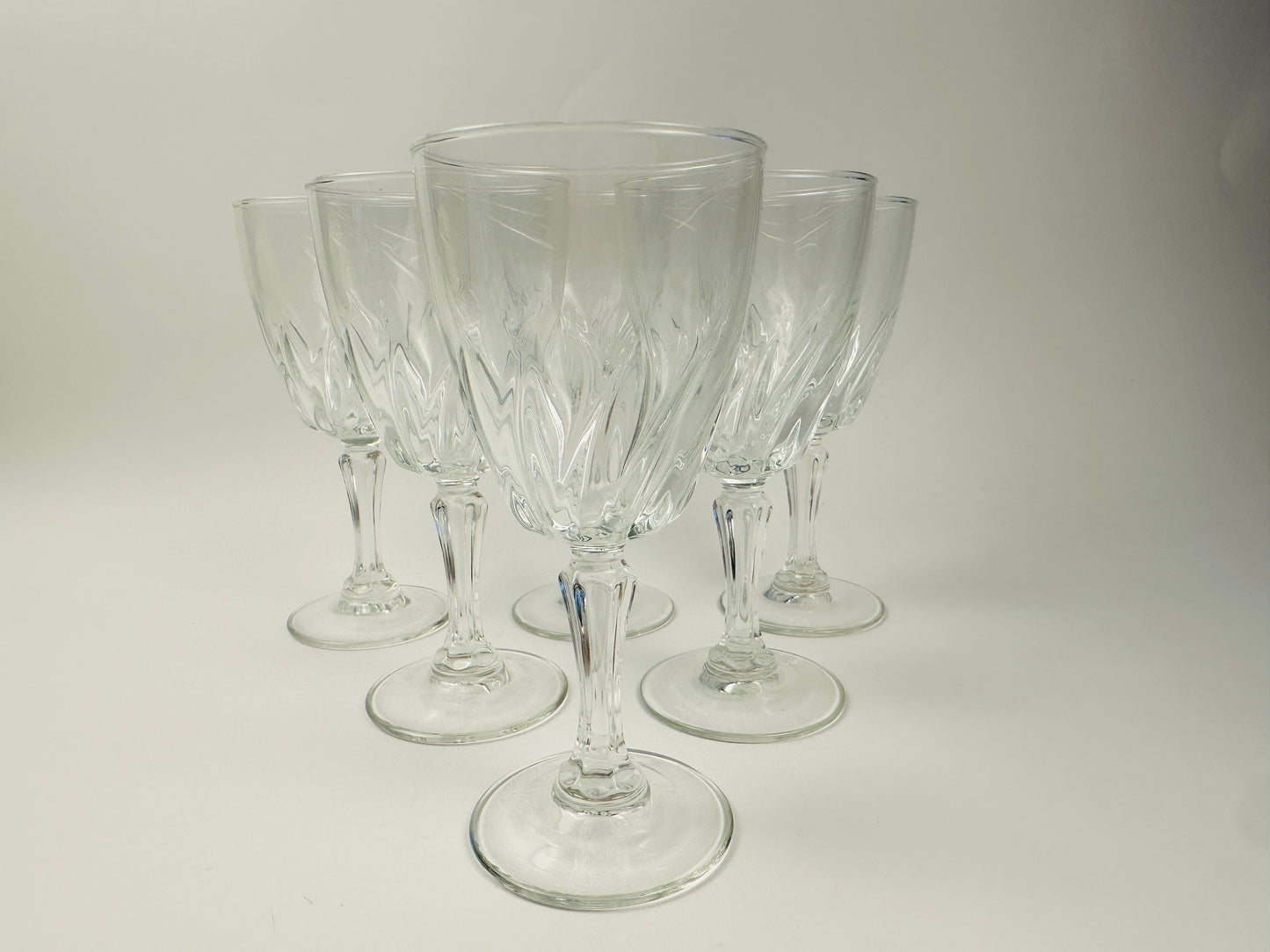 Fluted Stem Wine Glasses Set of Six