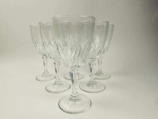 Fluted Stem Wine Glasses Set of Six