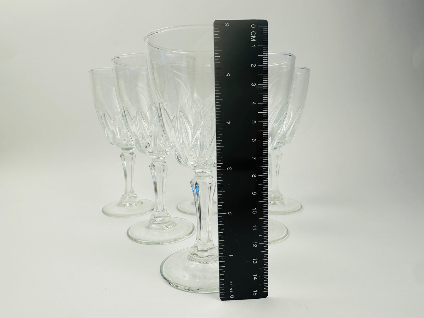 Fluted Stem Wine Glasses Set of Six