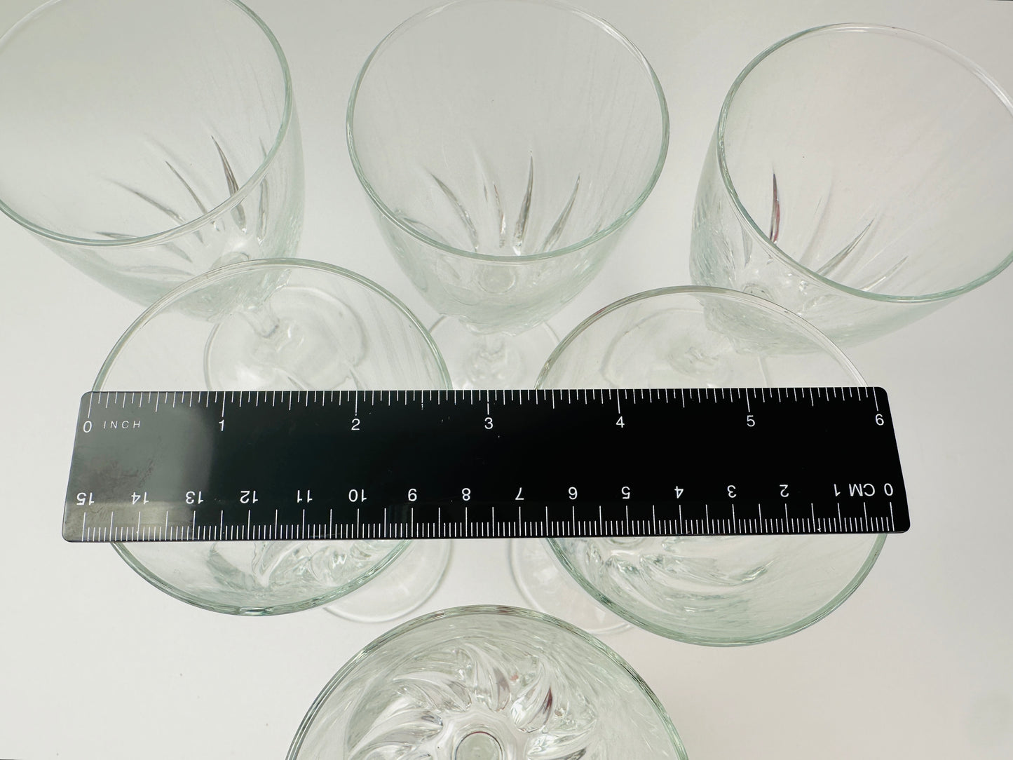 Fluted Stem Wine Glasses Set of Six