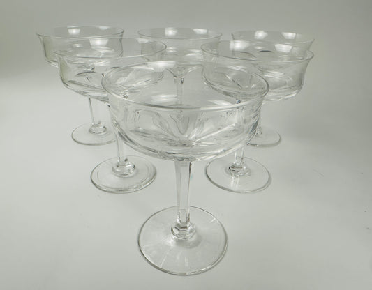 Petal Bottom Coupe Glasses Set of Six