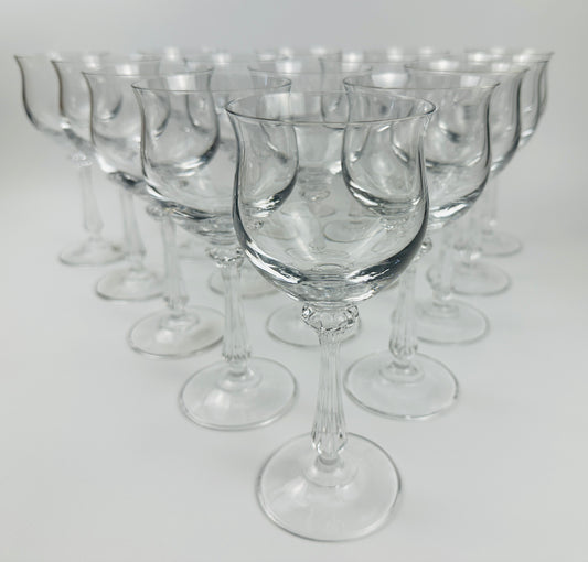 Tulip Shape Fluted Stem Wine Glasses Set of Fifteen