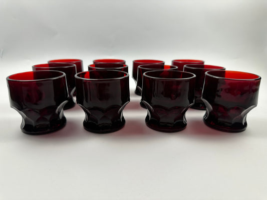 Anchor Hocking Georgian Red Juice Glasses Set of Twelve