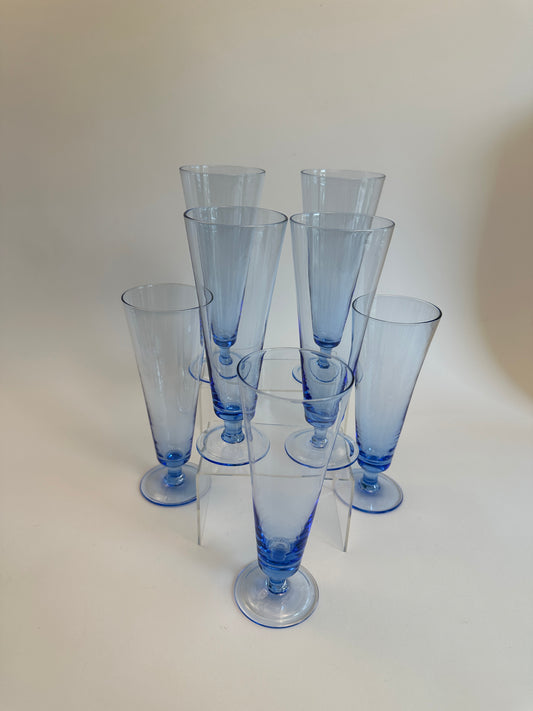 Blue Sling Glasses Set of Seven