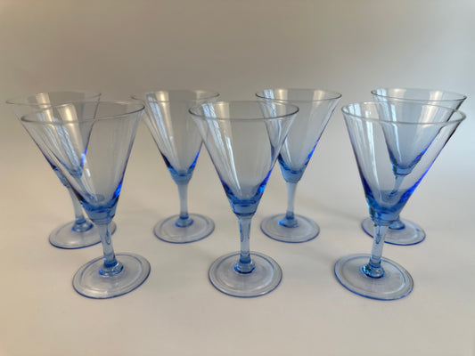 Blue Wine Glasses Set of Seven