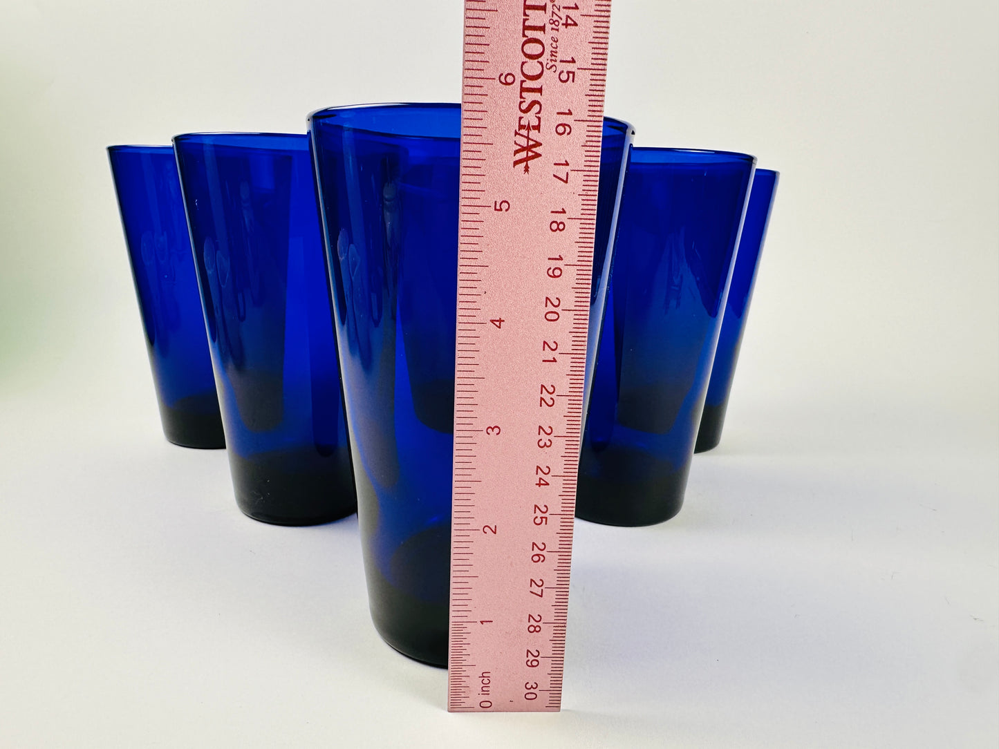 Cobalt Blue Glass Tumblers Set of Six