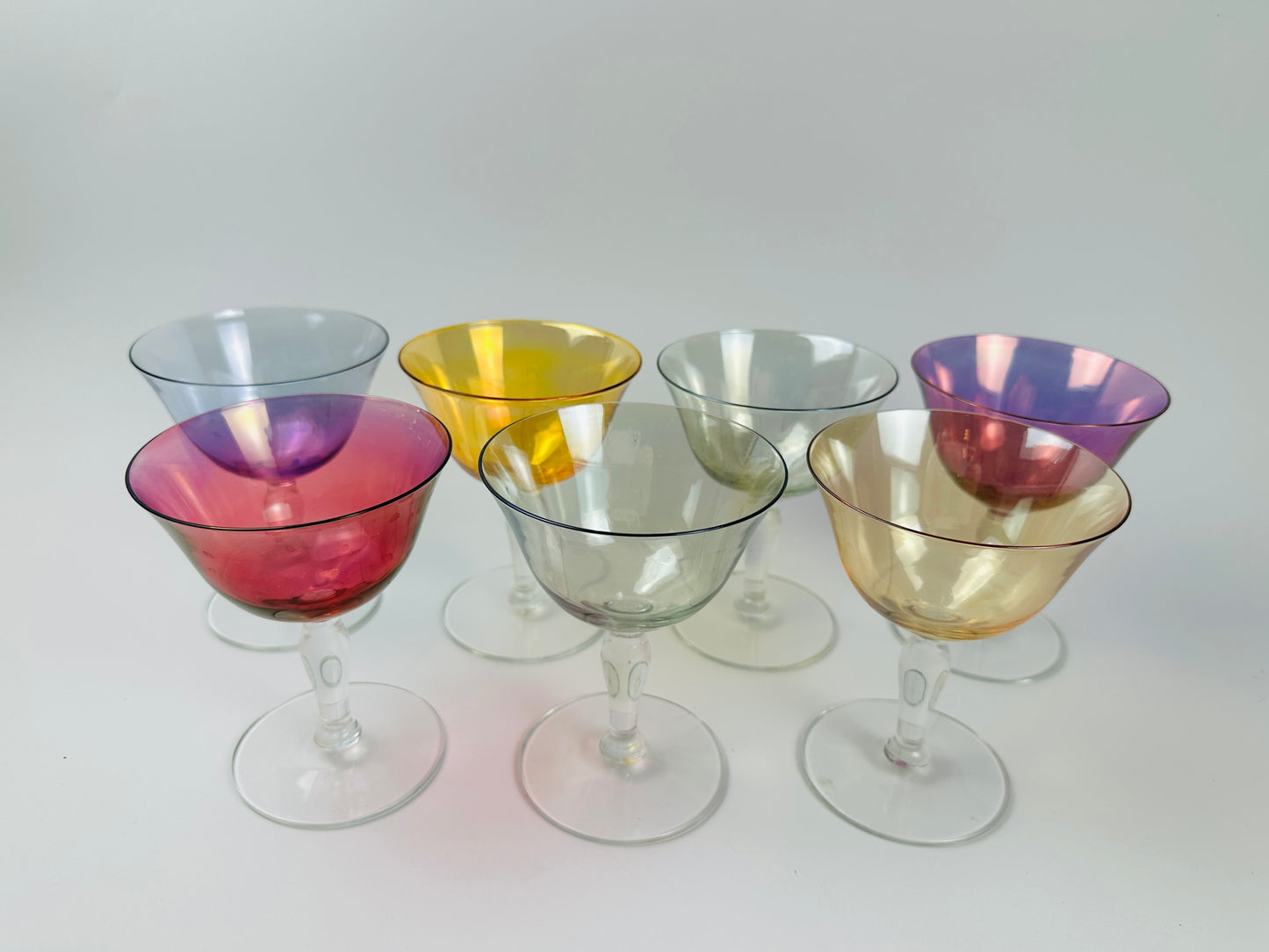 Multi Color Champagne Glass Set of Seven