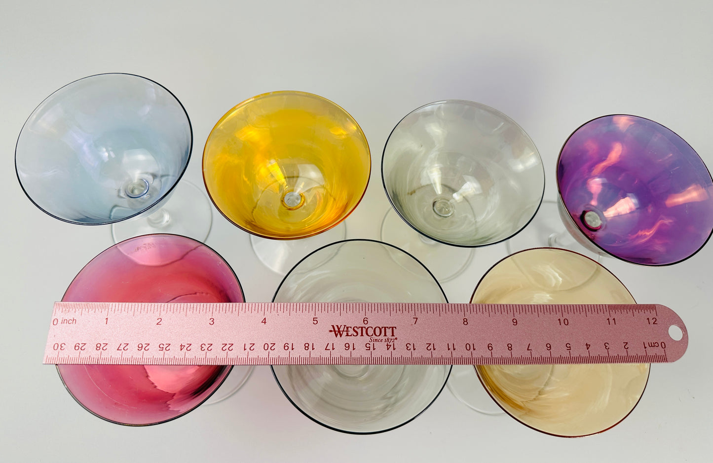 Multi Color Champagne Glass Set of Seven
