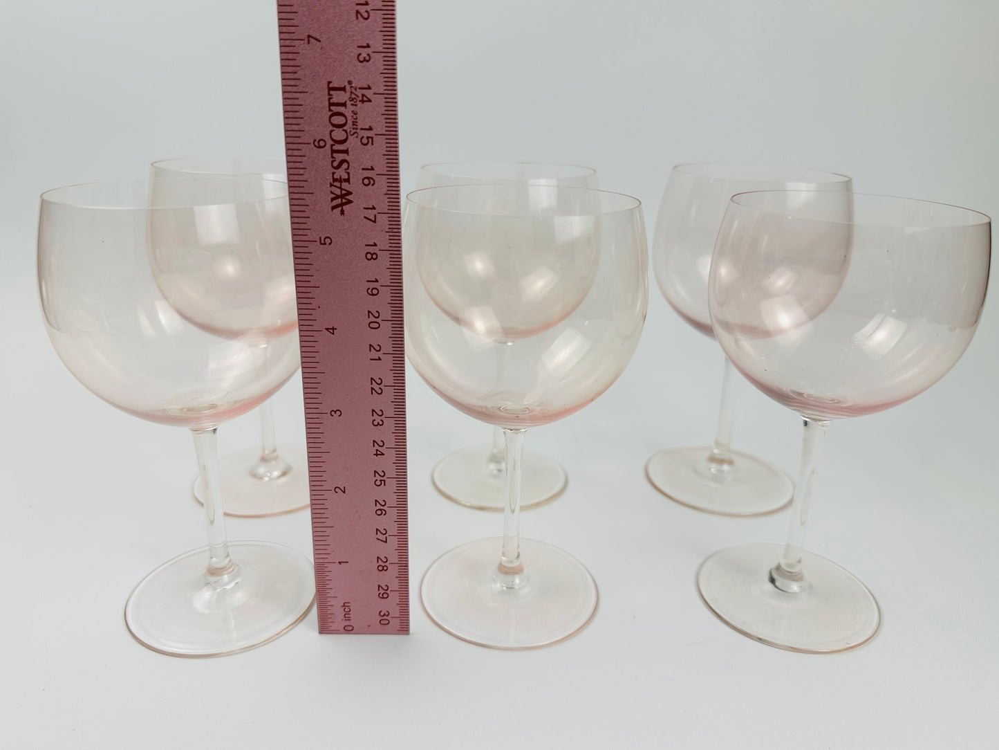 Pale Pink Wine Glass Set of Six