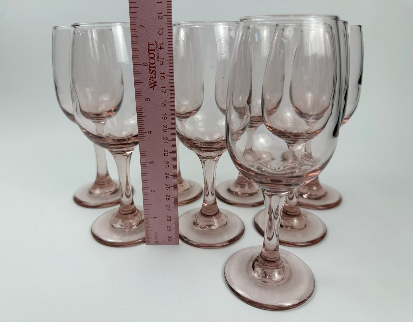 Pale Plum Wine Glasses Set of Eight