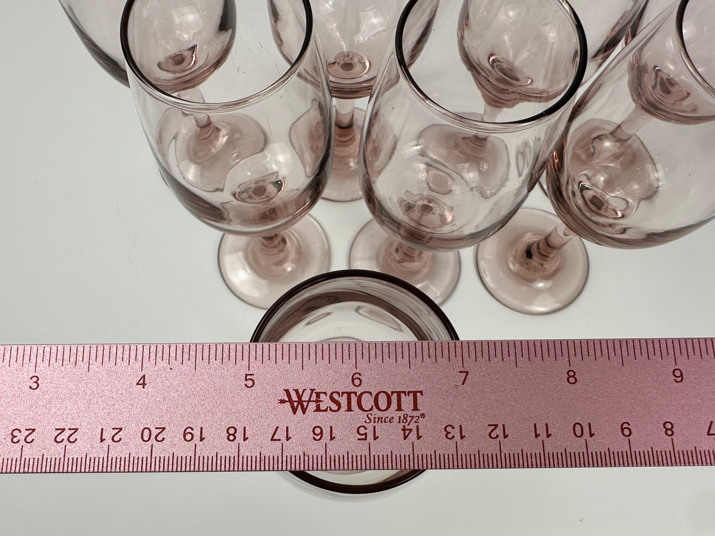 Pale Plum Wine Glasses Set of Eight