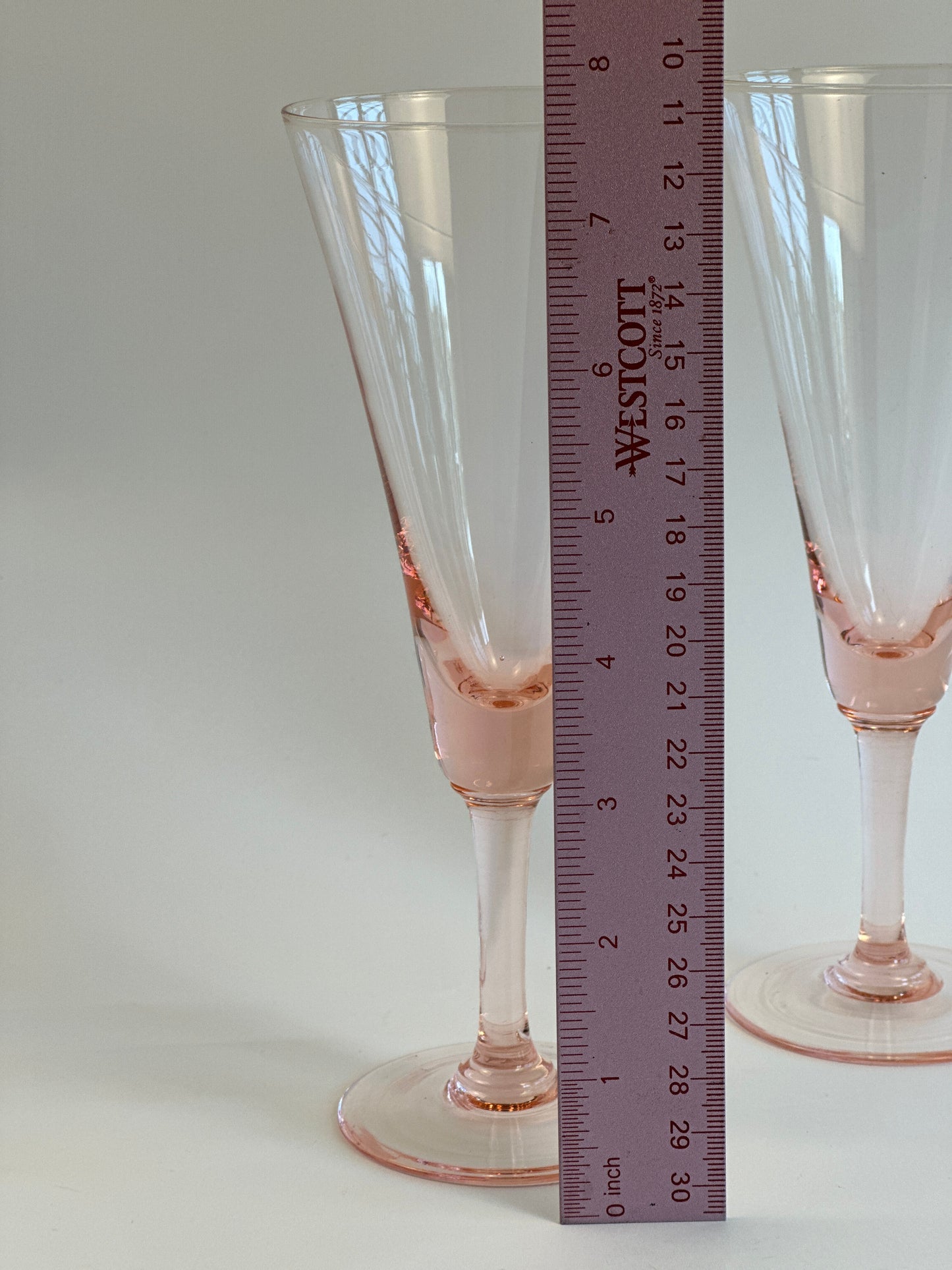 Pink Champagne Glasses Set of Eight