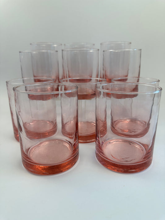 Pink Hombre Short Glasses Set of Eleven