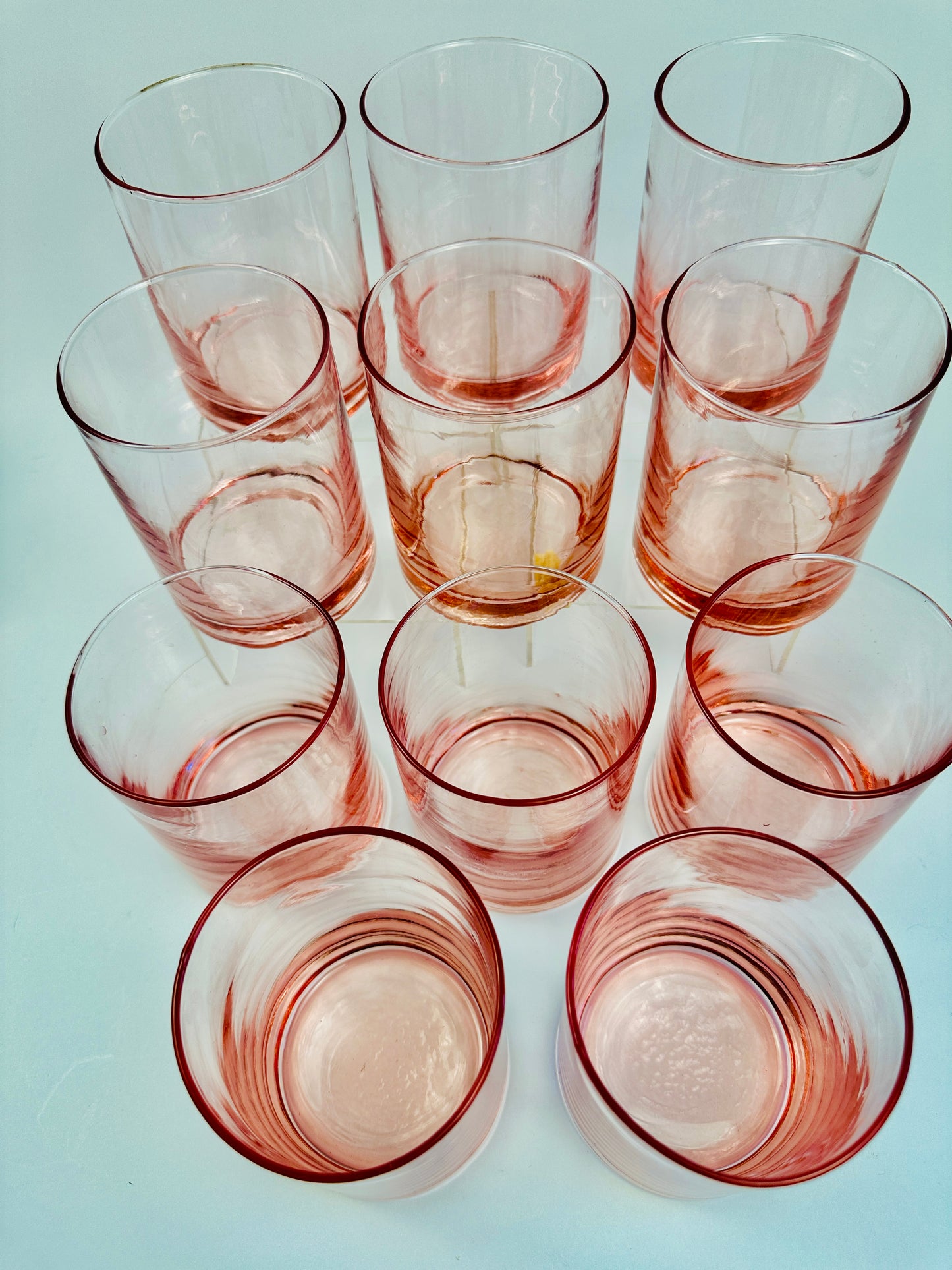 Pink Hombre Short Glasses Set of Eleven