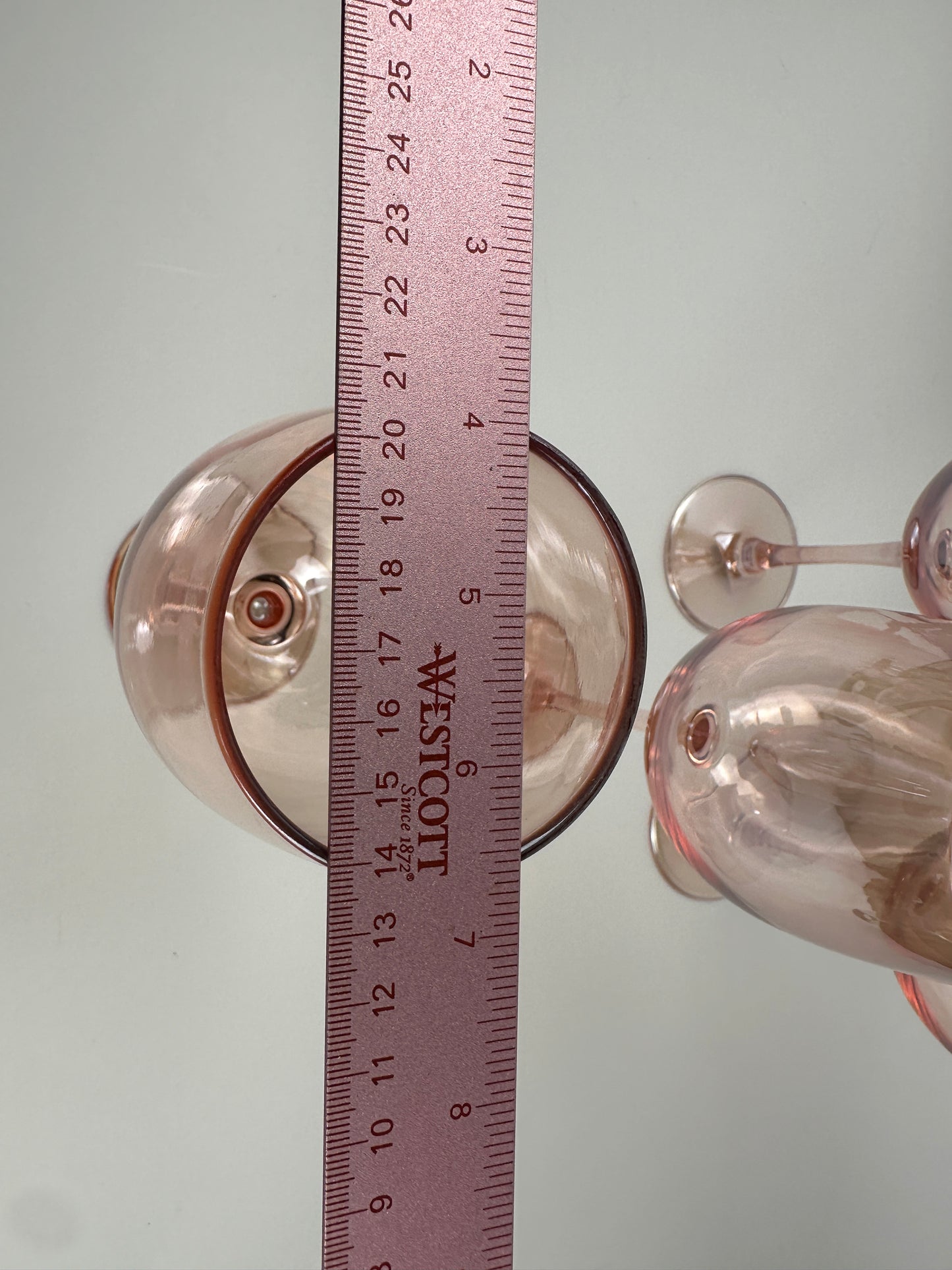 Pink Iridescent Wine Glasses Set of Four