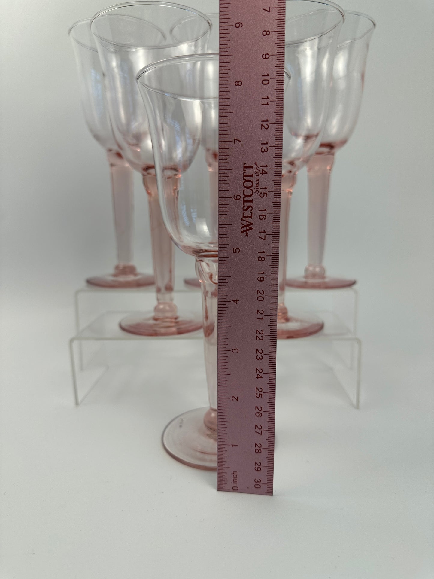 Pink Stem Tulip Wine Glass Set of Six