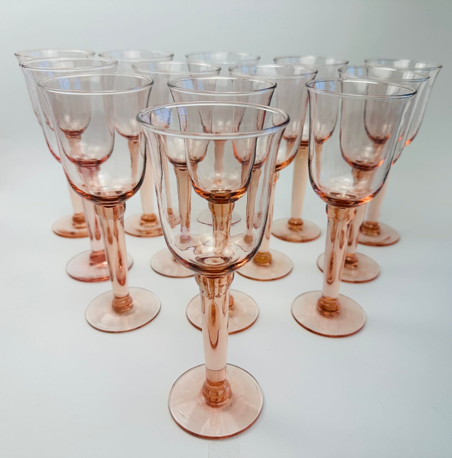 Pink Tulip Wine Glass Set of Thirteen