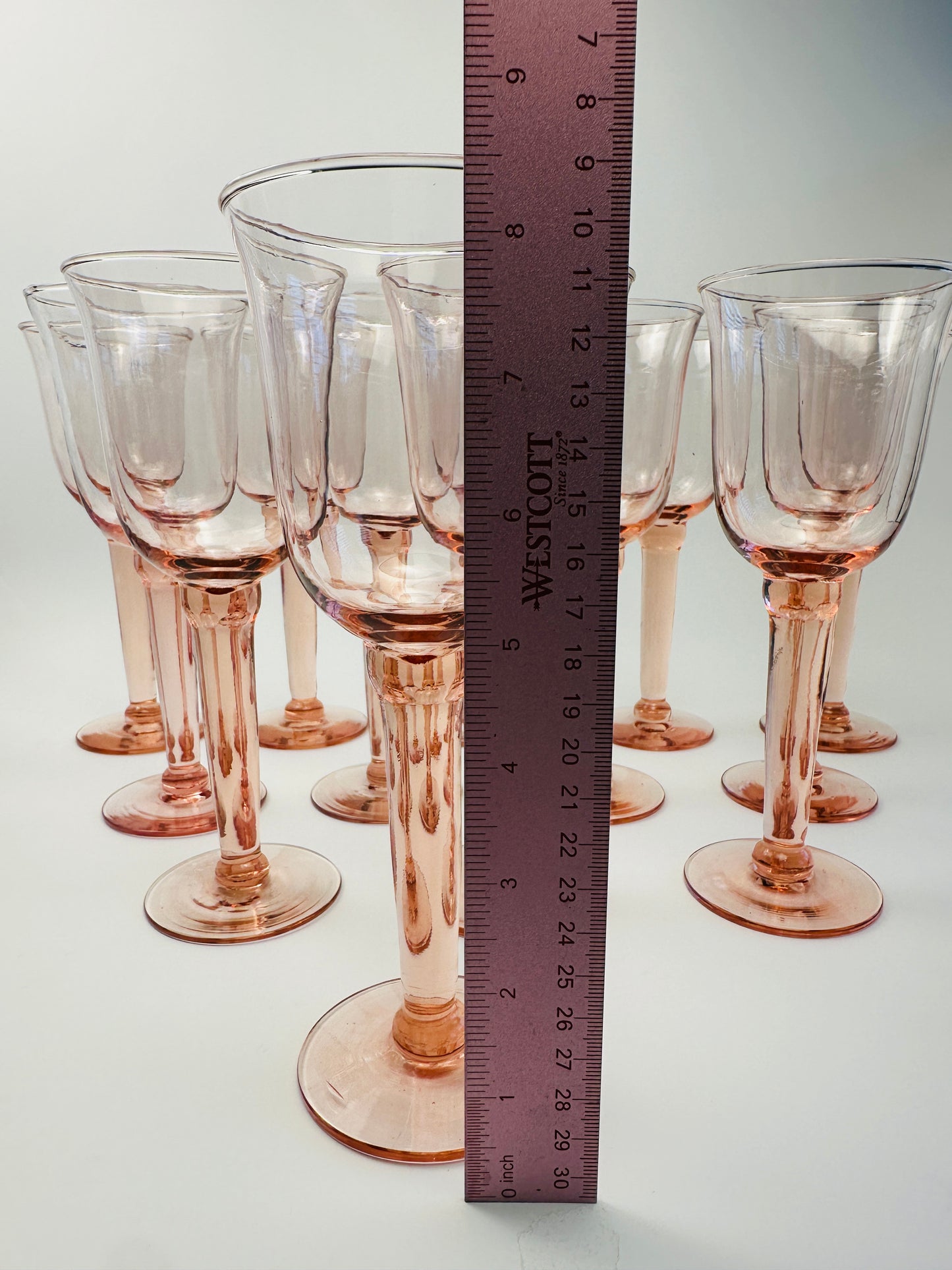 Pink Tulip Wine Glass Set of Thirteen