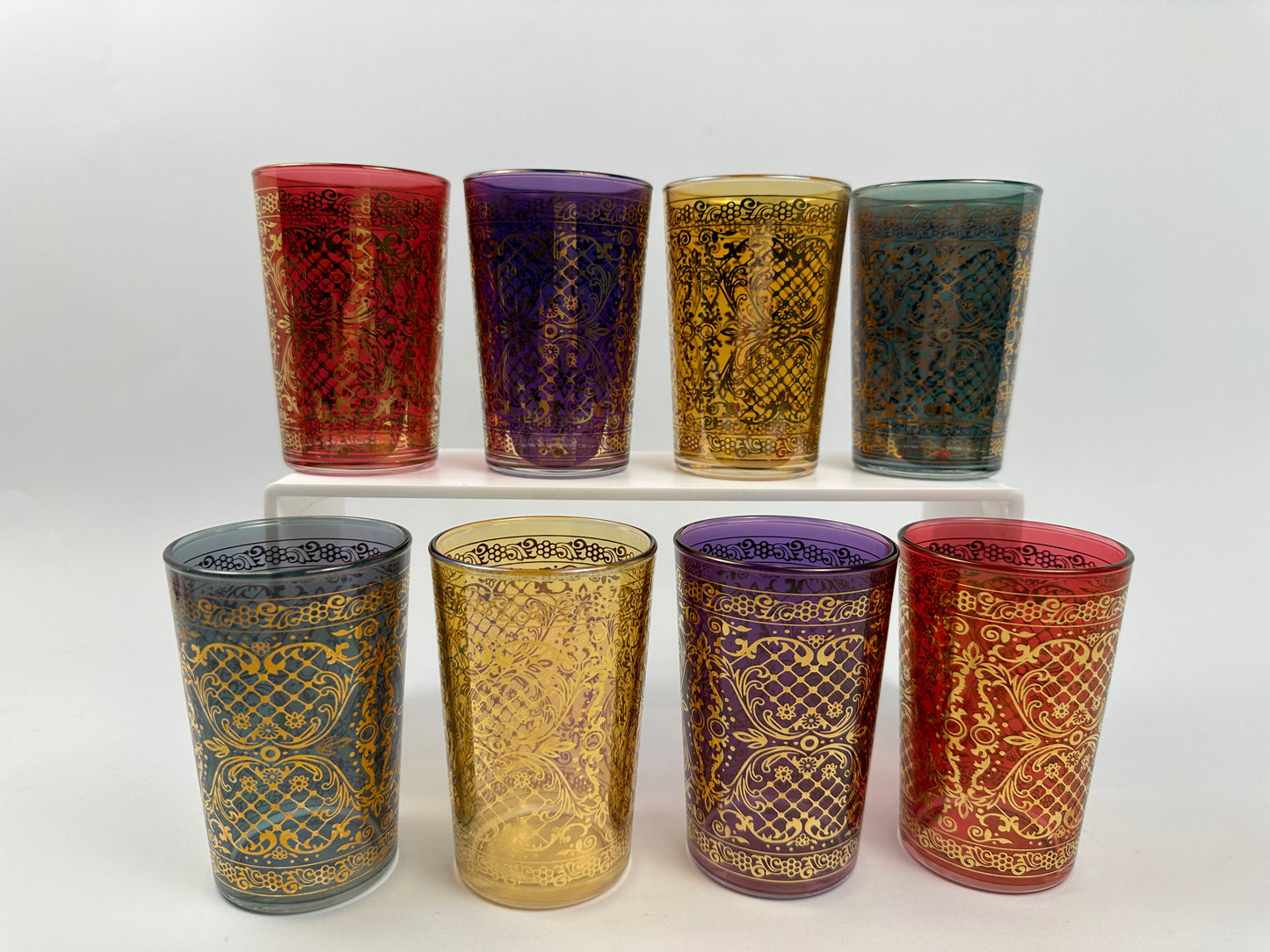 Timon Italy Multi Color Bar Glasses Set of Eight