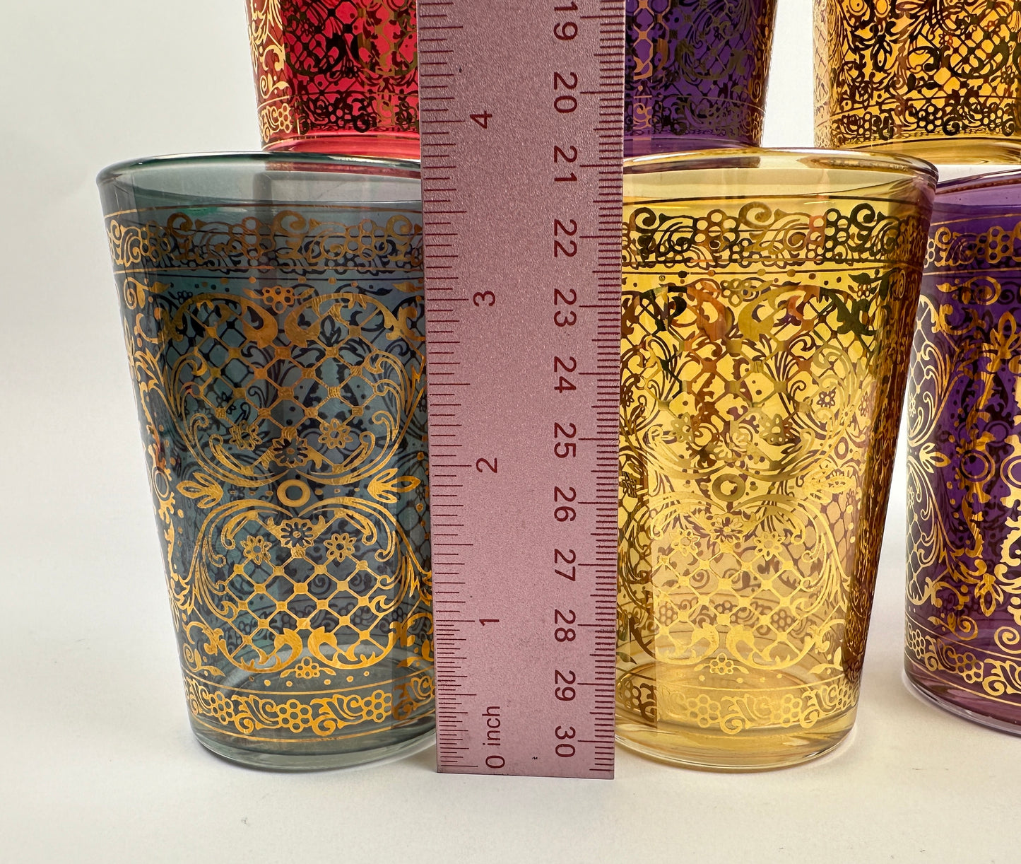 Timon Italy Multi Color Bar Glasses Set of Eight